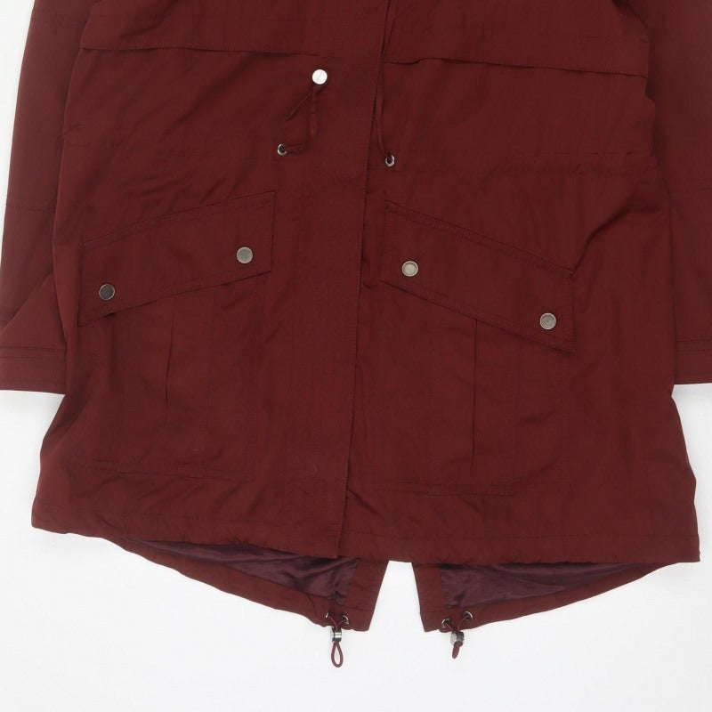 M&S Autograph Women Red UK 16 Hooded Parka Coat Lined