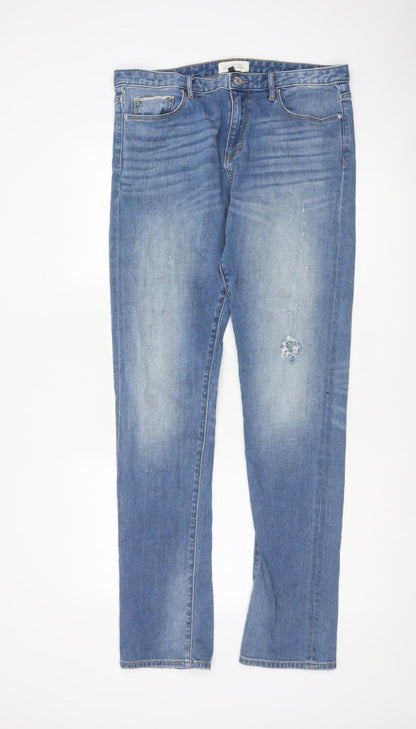every.day.counts Men's Blue 29 Straight Distressed Stretch Jeans