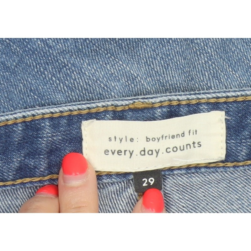 every.day.counts Men's Blue 29 Straight Distressed Stretch Jeans