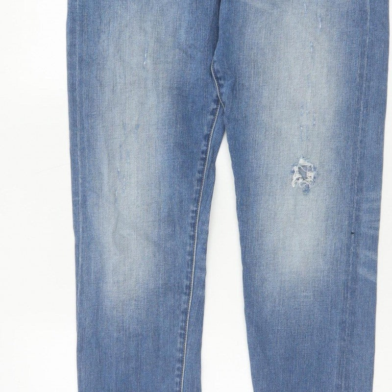 every.day.counts Men's Blue 29 Straight Distressed Stretch Jeans