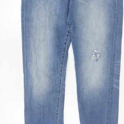 every.day.counts Men's Blue 29 Straight Distressed Stretch Jeans