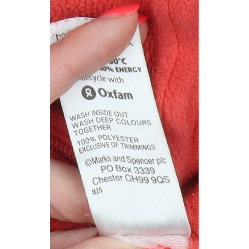 Marks & Spencer Women’s Red UK 20 Fleece Full Zip Basic Jacket