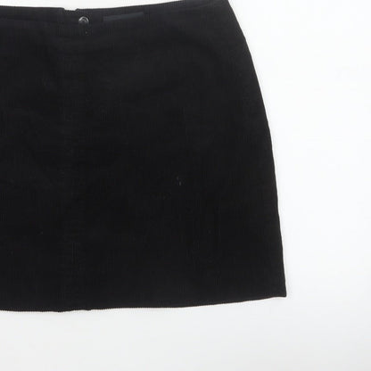 Next Women Black UK 16 Corduroy Pencil Mini Skirt Lined