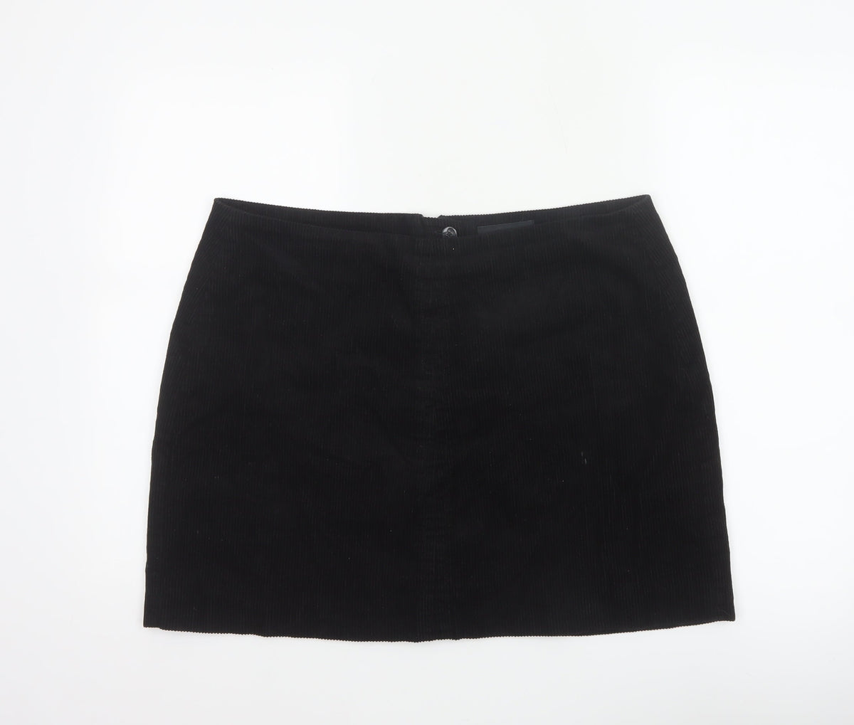 Next Women Black UK 16 Corduroy Pencil Mini Skirt Lined