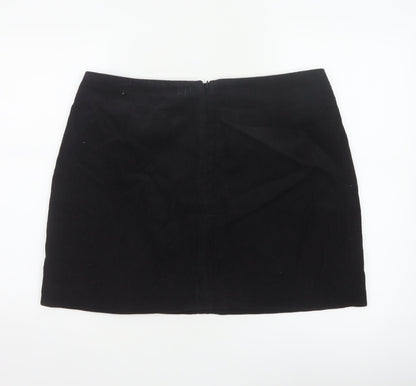 Next Women Black UK 16 Corduroy Pencil Mini Skirt Lined