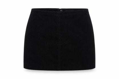 Next Women Black UK 16 Corduroy Pencil Mini Skirt Lined