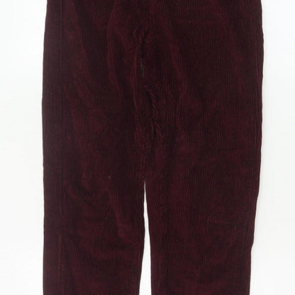 Topshop Women Red Corduroy Mom Trousers W26 L30 UK 8 Tapered