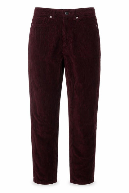 Topshop Women Red Corduroy Mom Trousers W26 L30 UK 8 Tapered
