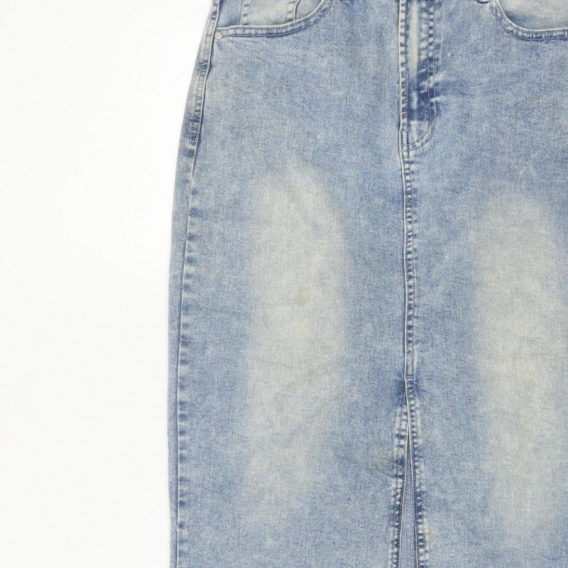 Beloved Woman Women Blue M Denim Straight Pencil Long Skirt