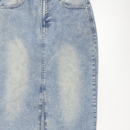 Beloved Woman Women Blue M Denim Straight Pencil Long Skirt