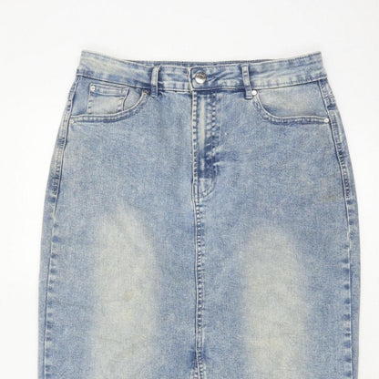 Beloved Woman Women Blue M Denim Straight Pencil Long Skirt