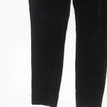 White Stuff Women Black UK 16R Velour Stretch Skinny Leggings Trousers