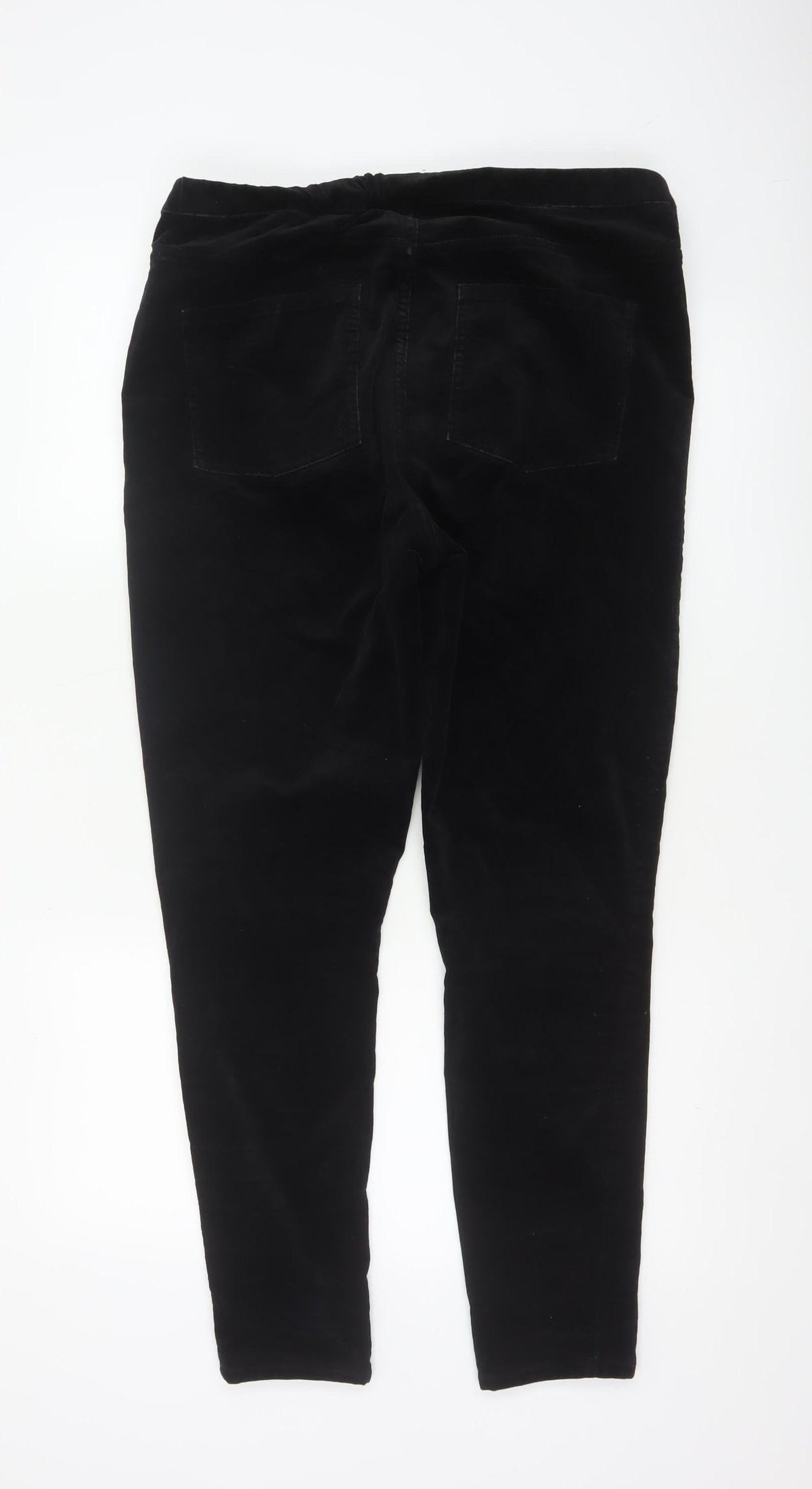 White Stuff Women Black UK 16R Velour Stretch Skinny Leggings Trousers