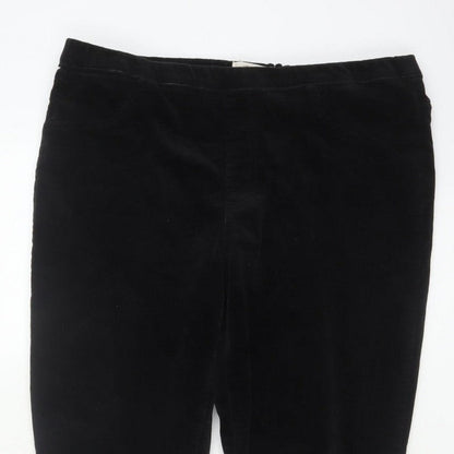 White Stuff Women Black UK 16R Velour Stretch Skinny Leggings Trousers