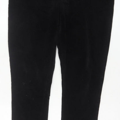 White Stuff Women Black UK 16R Velour Stretch Skinny Leggings Trousers