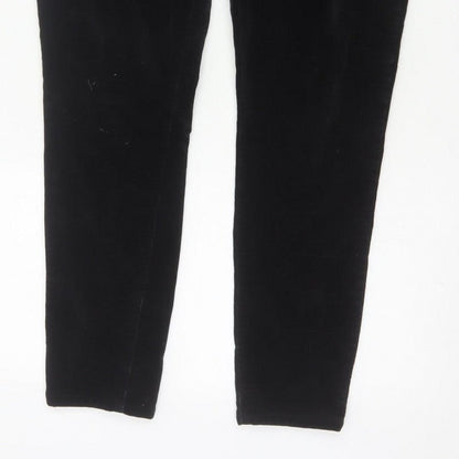 White Stuff Women Black UK 16R Velour Stretch Skinny Leggings Trousers