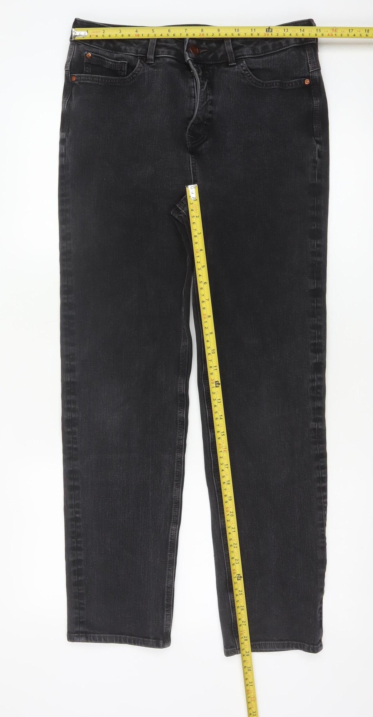M&S Women’s Black UK 14 Regular Straight Stretch Magic Jeans