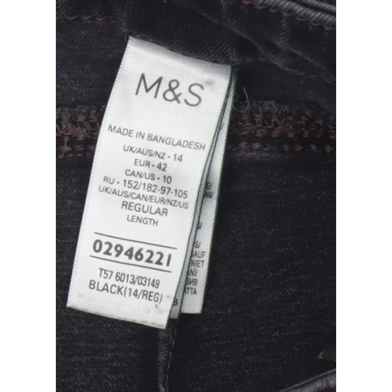 M&S Women’s Black UK 14 Regular Straight Stretch Magic Jeans