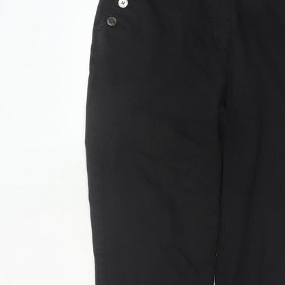 Jaeger Women’s Black Size 12 Straight Leg Sailor Button Trousers