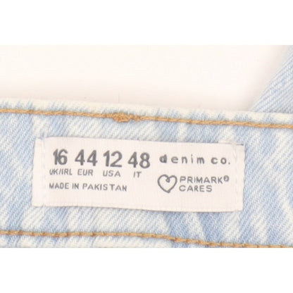 Primark Women Blue UK 16 High Rise Distressed Mom Jeans