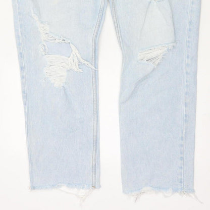 Primark Women Blue UK 16 High Rise Distressed Mom Jeans