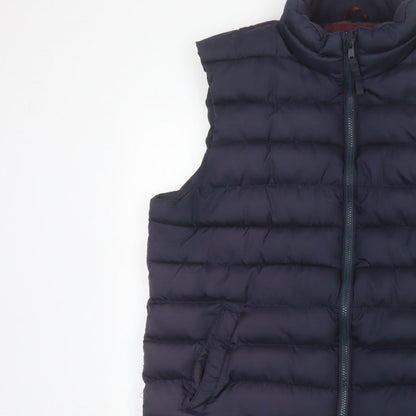 Old Navy Men’s Navy Blue L Puffer Gilet Bodywarmer Zip Padded