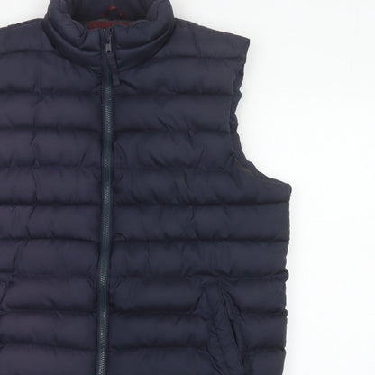 Old Navy Men’s Navy Blue L Puffer Gilet Bodywarmer Zip Padded