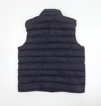 Old Navy Men’s Navy Blue L Puffer Gilet Bodywarmer Zip Padded