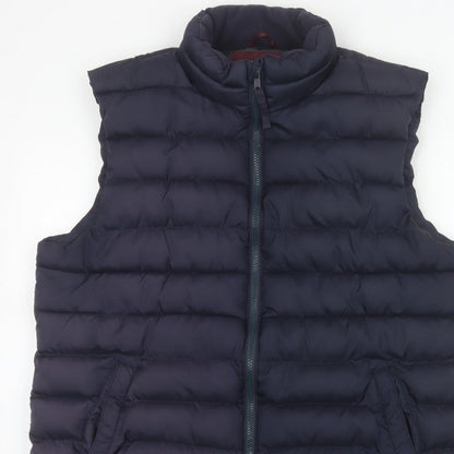 Old Navy Men’s Navy Blue L Puffer Gilet Bodywarmer Zip Padded