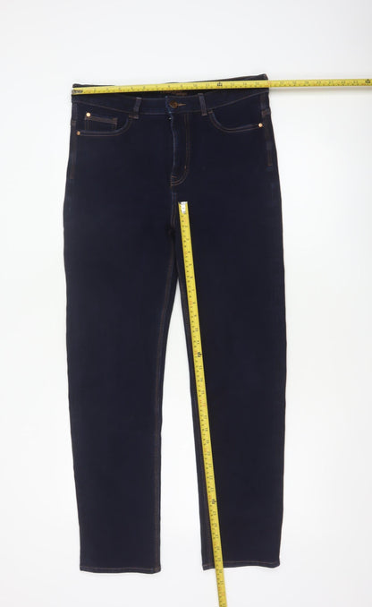 Marks & Spencer Women Blue UK 14 Short Magic Straight Stretch Jeans