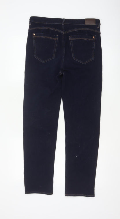 Marks & Spencer Women Blue UK 14 Short Magic Straight Stretch Jeans