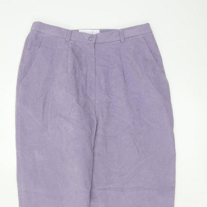 Cotswold Collections Women’s Purple Size 10 Corduroy Straight Trousers