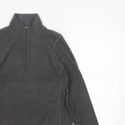 GAP Women Grey M Fleece 1/2 Zip Pullover Sweatshirt