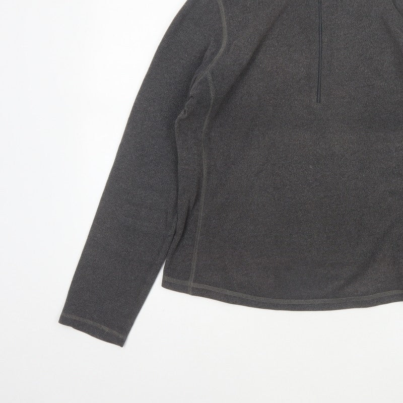 GAP Women Grey M Fleece 1/2 Zip Pullover Sweatshirt