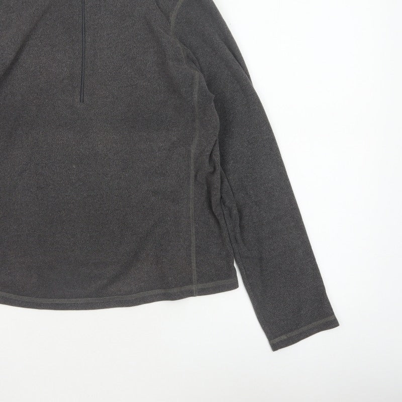 GAP Women Grey M Fleece 1/2 Zip Pullover Sweatshirt