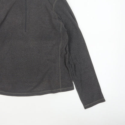 GAP Women Grey M Fleece 1/2 Zip Pullover Sweatshirt