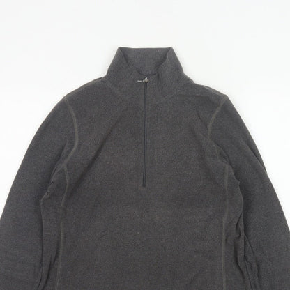 GAP Women Grey M Fleece 1/2 Zip Pullover Sweatshirt