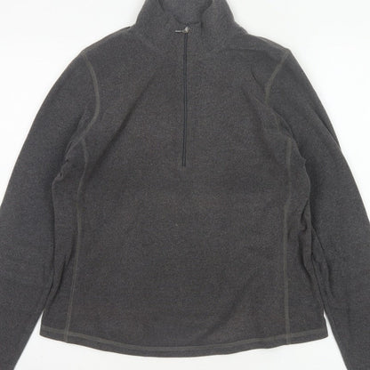 GAP Women Grey M Fleece 1/2 Zip Pullover Sweatshirt