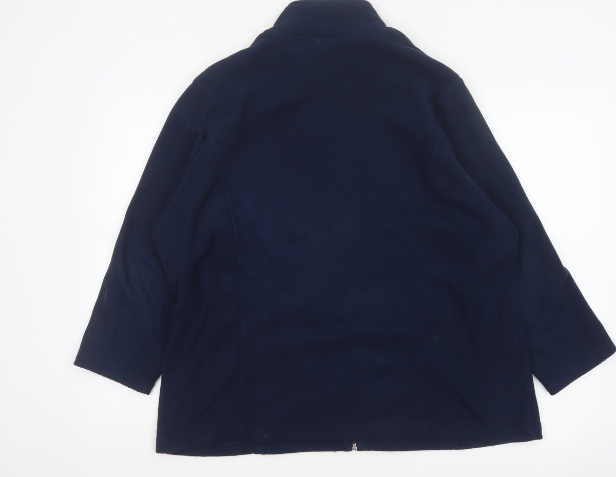 Marks and Spencer Women's Blue UK 20 Full Zip Fleece Jacket