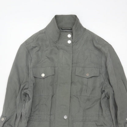 Mint Velvet Women Grey UK 12 Military Utility Jacket Zip