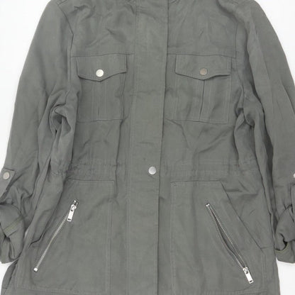 Mint Velvet Women Grey UK 12 Military Utility Jacket Zip