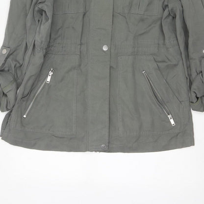 Mint Velvet Women Grey UK 12 Military Utility Jacket Zip