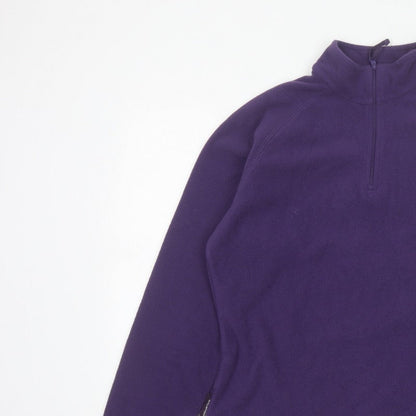 Mountain Warehouse Women Purple UK 14 1/4 Zip Fleece Sweatshirt