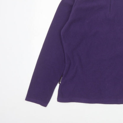 Mountain Warehouse Women Purple UK 14 1/4 Zip Fleece Sweatshirt