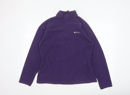 Mountain Warehouse Women Purple UK 14 1/4 Zip Fleece Sweatshirt