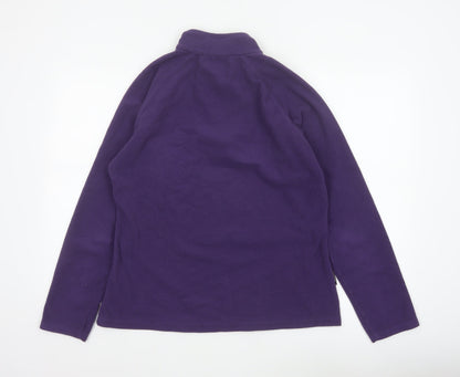 Mountain Warehouse Women Purple UK 14 1/4 Zip Fleece Sweatshirt