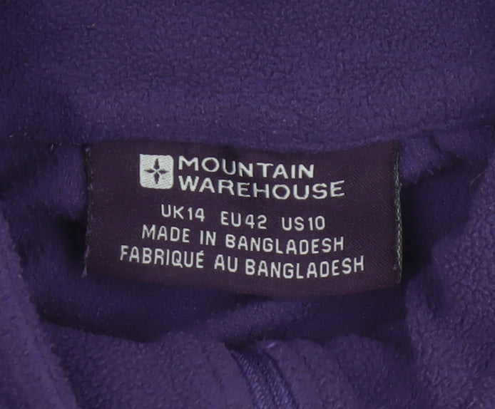 Mountain Warehouse Women Purple UK 14 1/4 Zip Fleece Sweatshirt