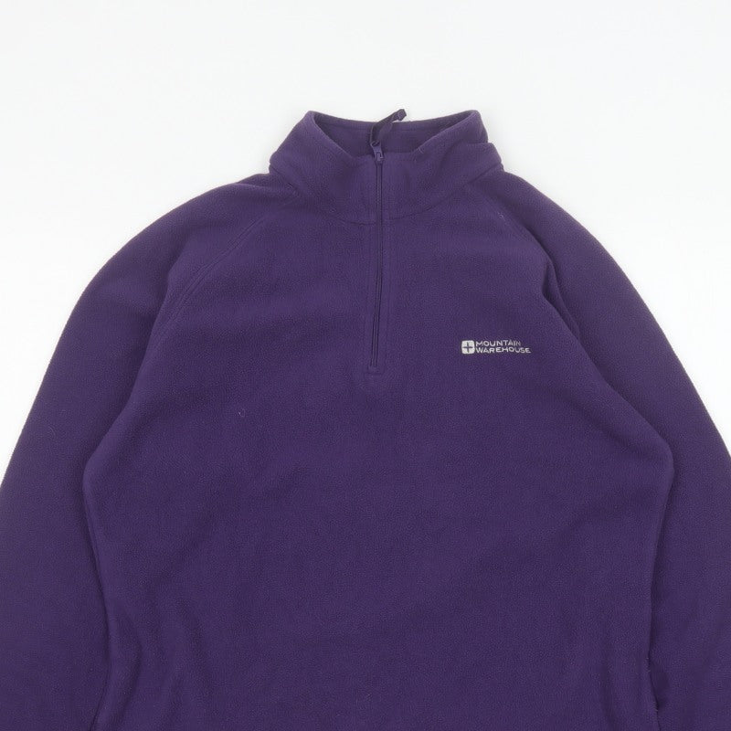 Mountain Warehouse Women Purple UK 14 1/4 Zip Fleece Sweatshirt