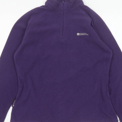 Mountain Warehouse Women Purple UK 14 1/4 Zip Fleece Sweatshirt