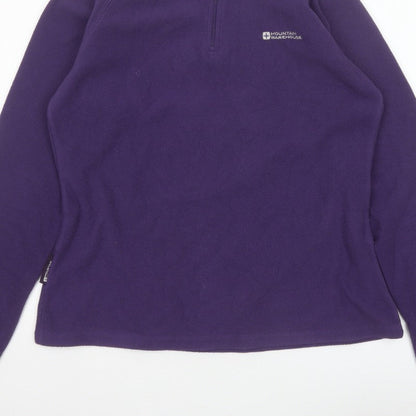 Mountain Warehouse Women Purple UK 14 1/4 Zip Fleece Sweatshirt